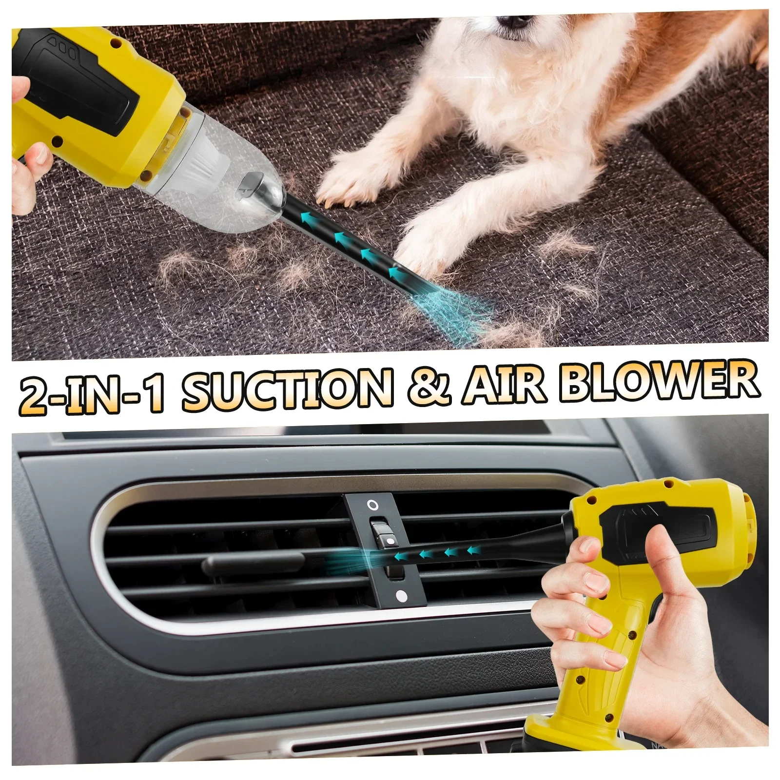 Handheld Car Vacuum Cleaner 10Kpa Cordless Dust Collect Machine Andair Blower Power Tool For DEWALT 20V Battery