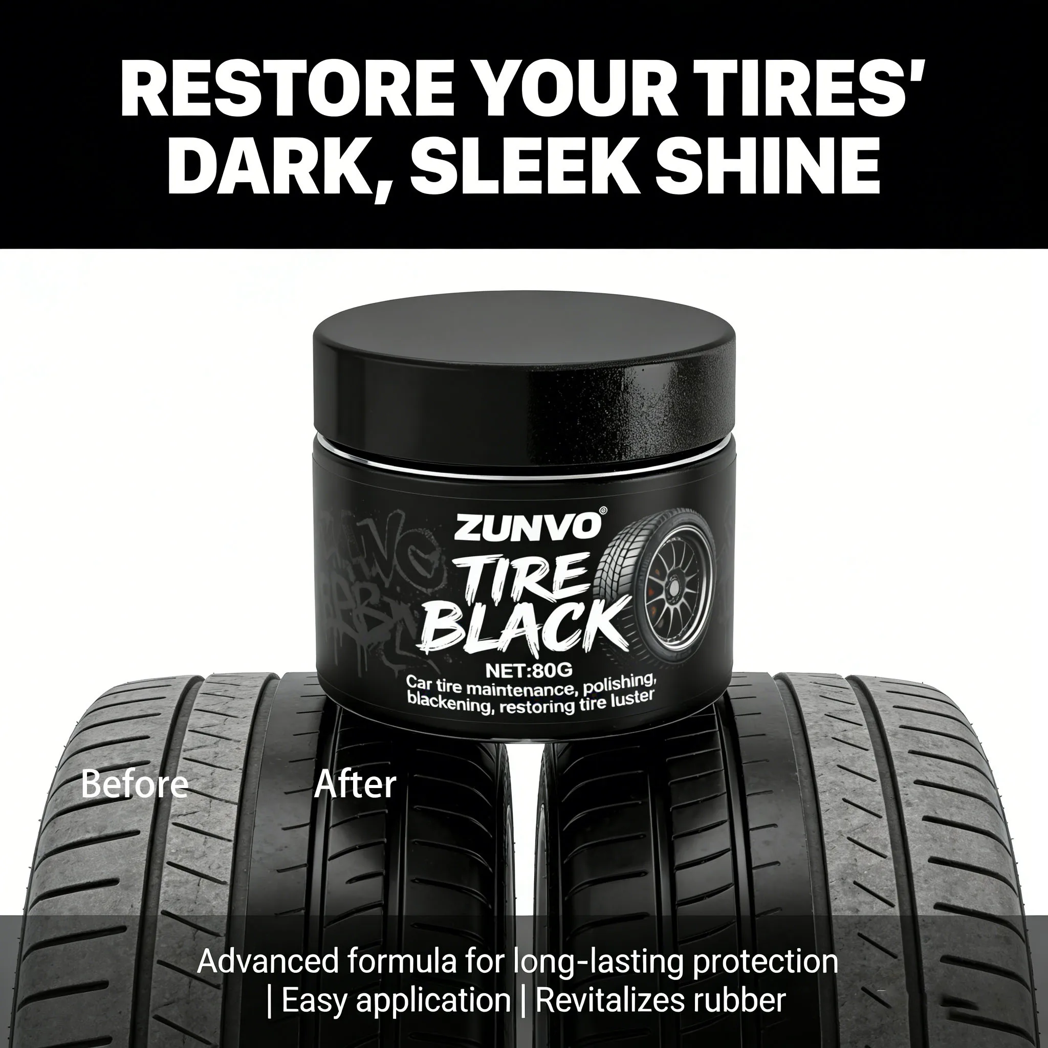Tire Black Cream Car Tire Maintenance Polishing Blackening Restore Luster