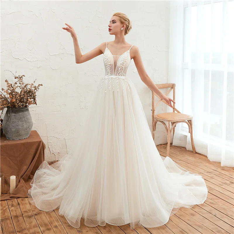 2020 abito da sposa romantico Puffy Tulle abito da sposa perline Appliques Sweetheart abito da sposa Vestido de Noiva Robe De Mariee