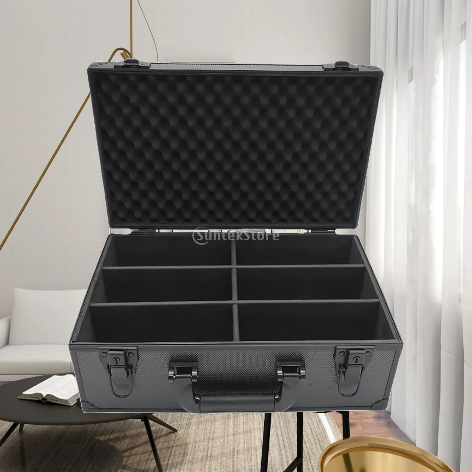 Trading Card Box Lockable Lined with Sponge Waterproof Multifunction Carrying Case for Rigid Cards Standard Cards Rating Cards
