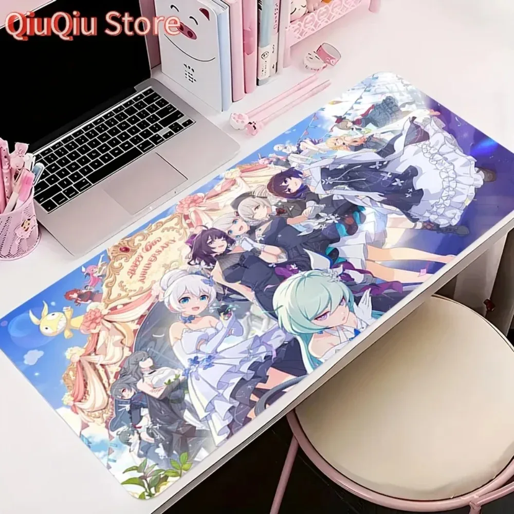 

Gamer Anti-slip Mouse Pad Large Anime Desk Mat Gaming PC Accessories Computer Mousepad Extended H-honkai Impact 3 Keyboard Mat