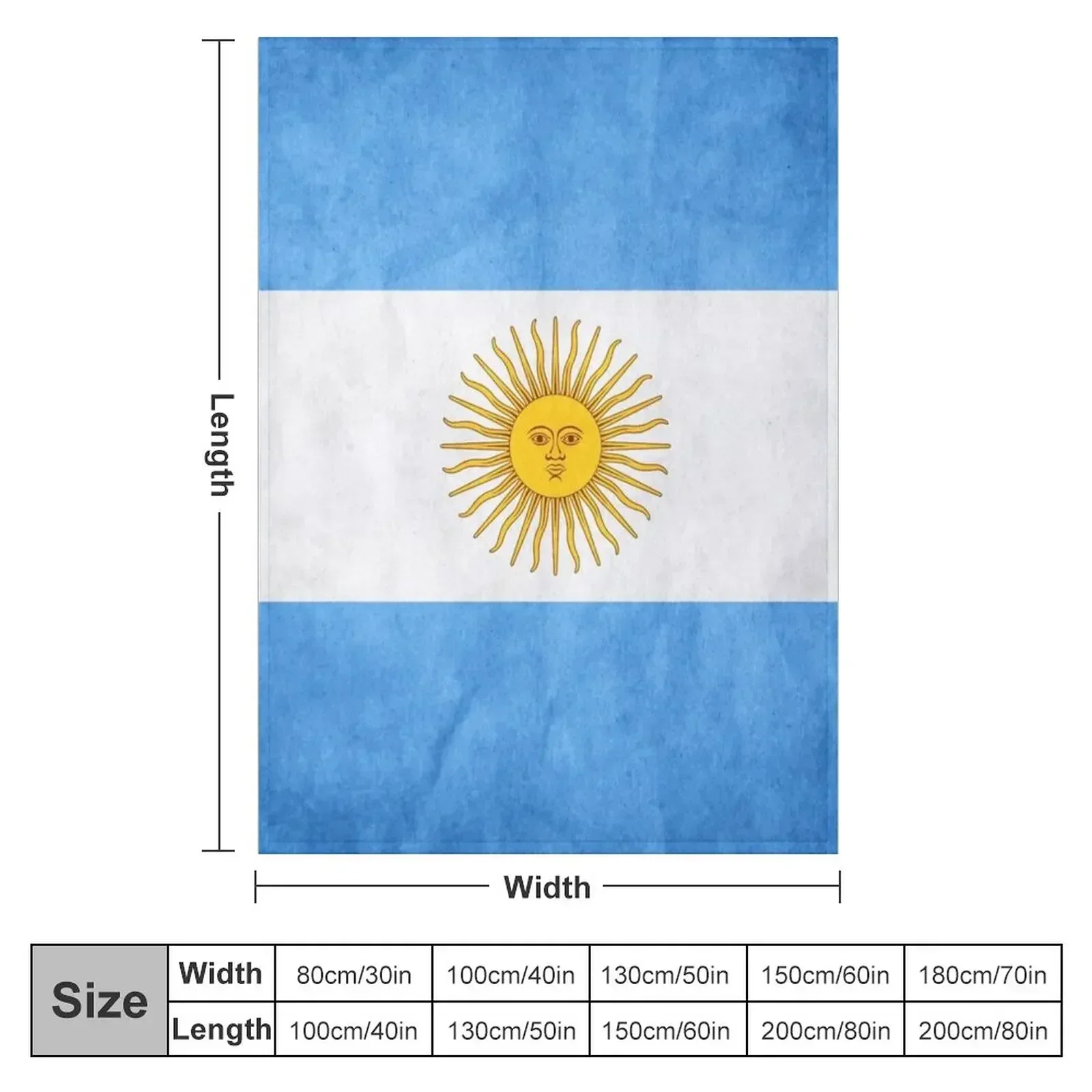 Argentina | Argentinian Flag | National Flag of Argentina Throw Blanket Decorative Throw Flannel Fabric Furrys Sofa Blankets