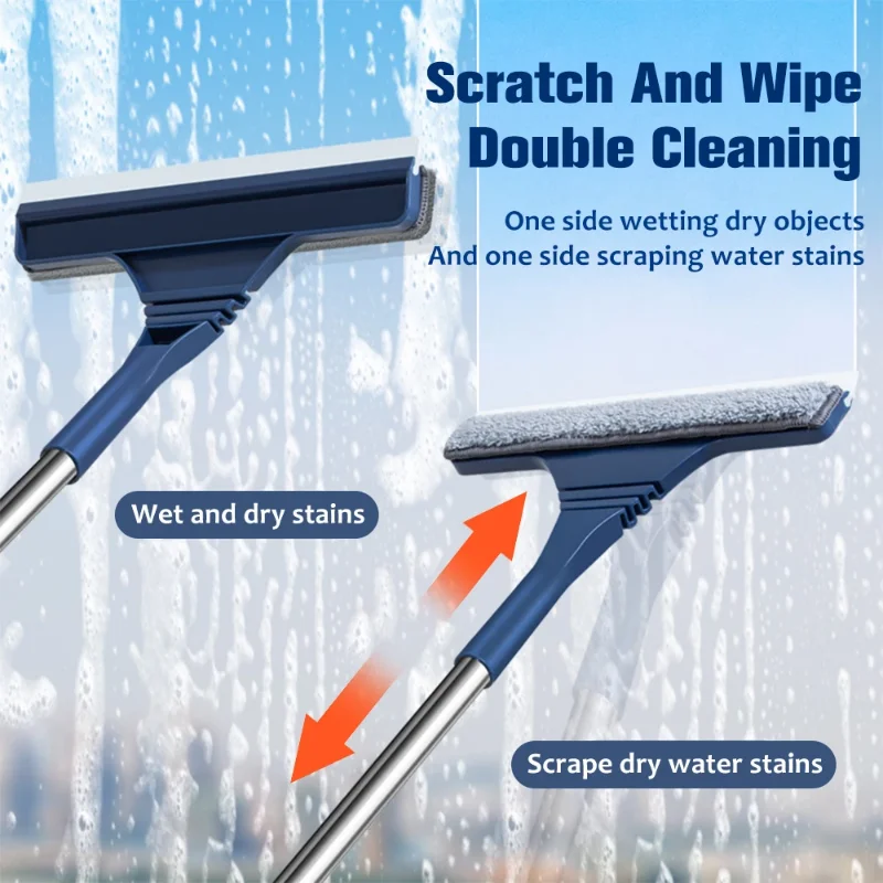 Window Screen Brush Window Cleaner Magic Broom Wiper Telescopic Long Handle Window Mop Squeegee Wiper Cleaning Tool Dropshipping