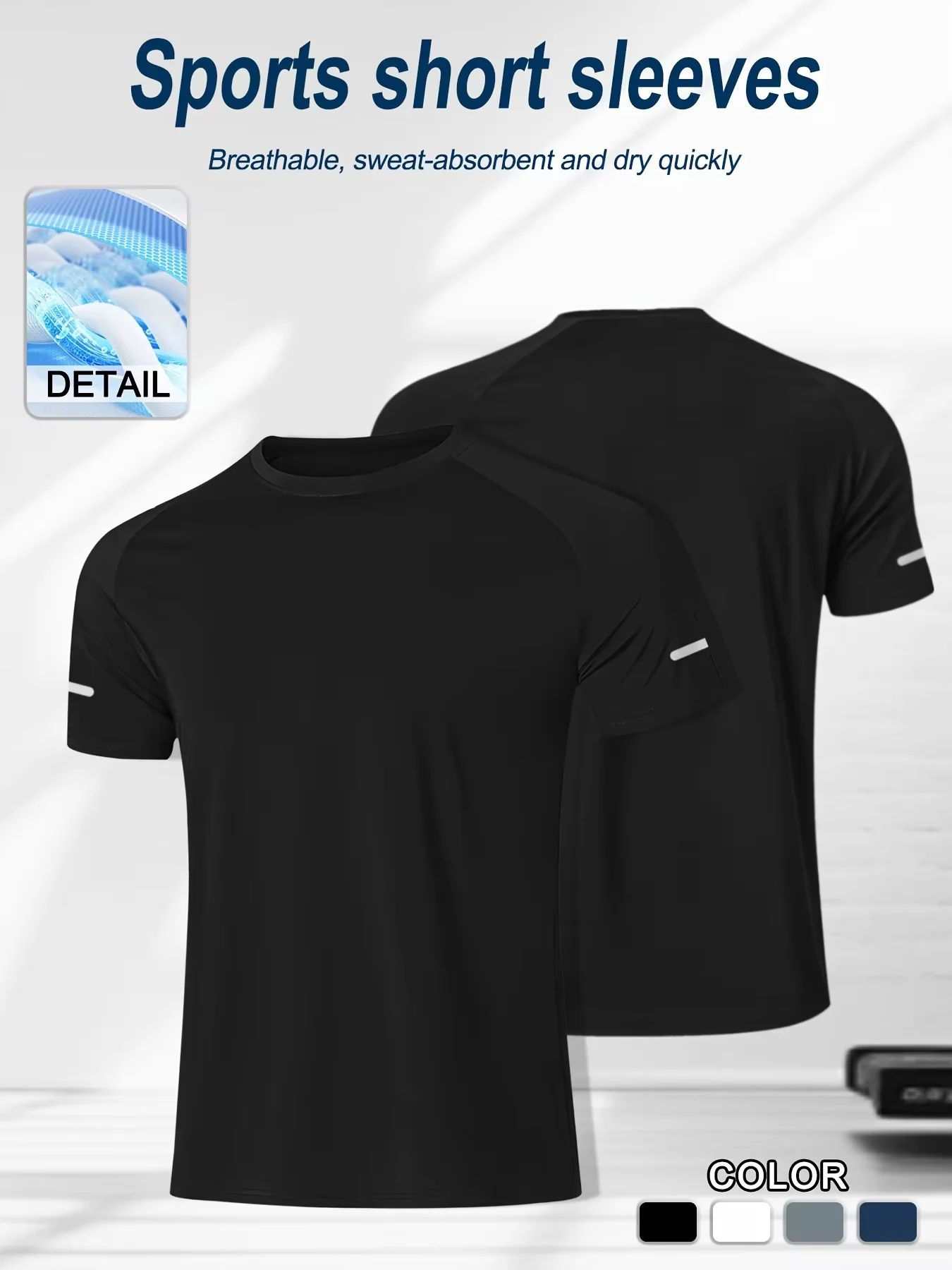 Fitness clothing, men's marathon professional running training ice silk short-sleeved quick-drying sports T-shirt image 2