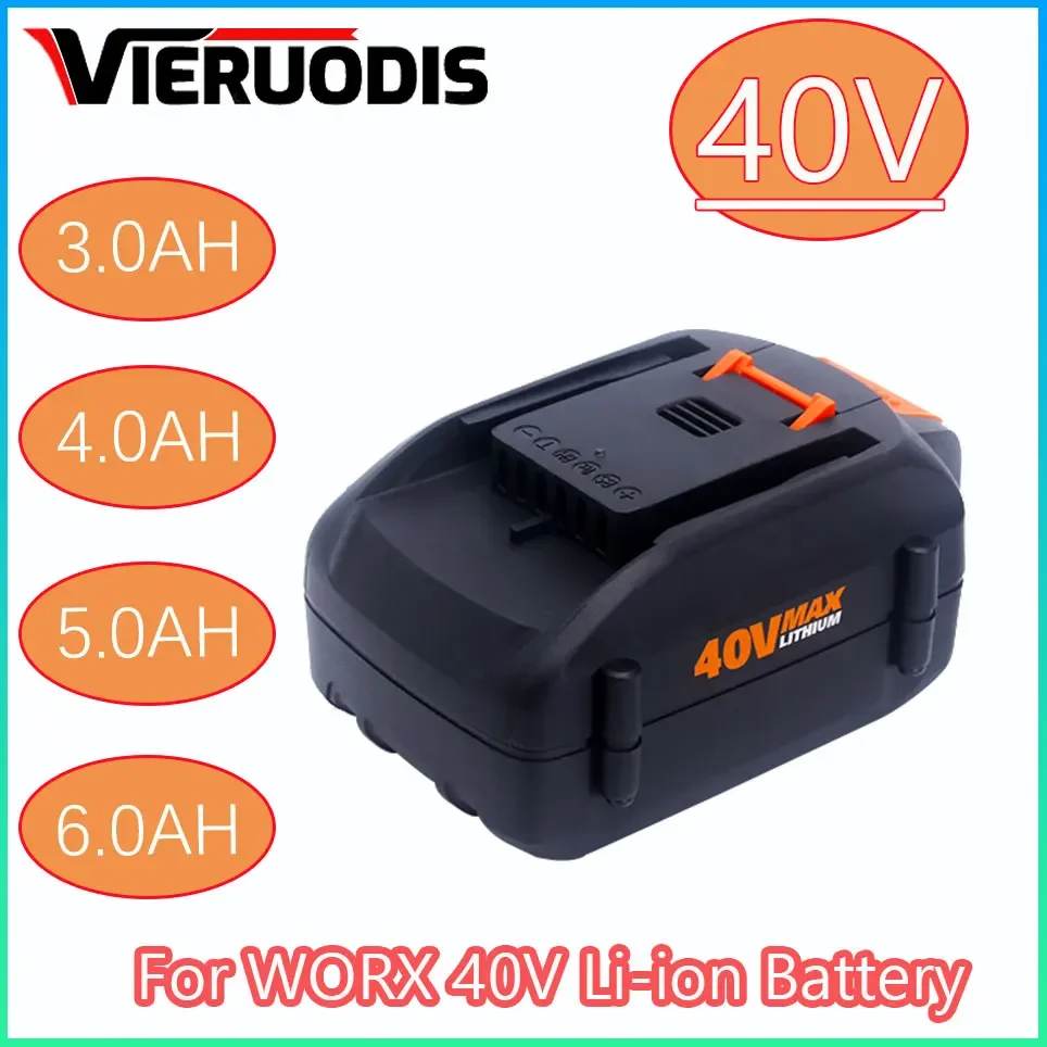 

For WORX New 40V 3.0AH/4.0AH/5.0AH/6.0AH Replaceable Lithium-Ion Battery WA3580