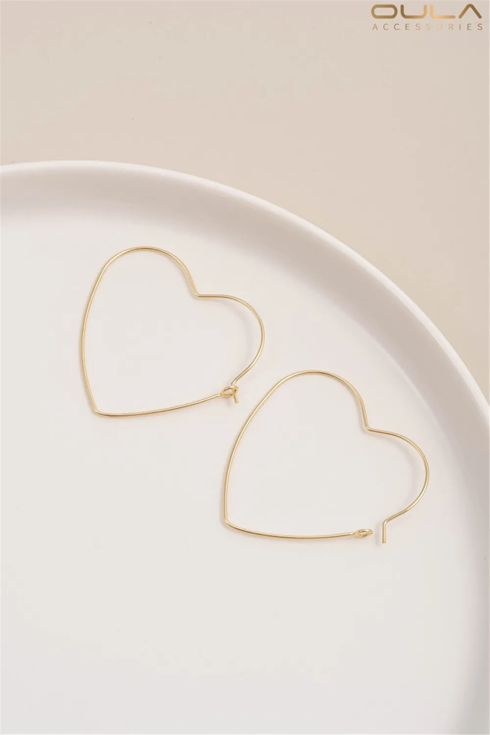 

14K Gold-plated Big Peach Heart-shaped Earrings, Instagram-style Simple Five-pointed Star Diy Handcrafted Ear Rings and Earrings