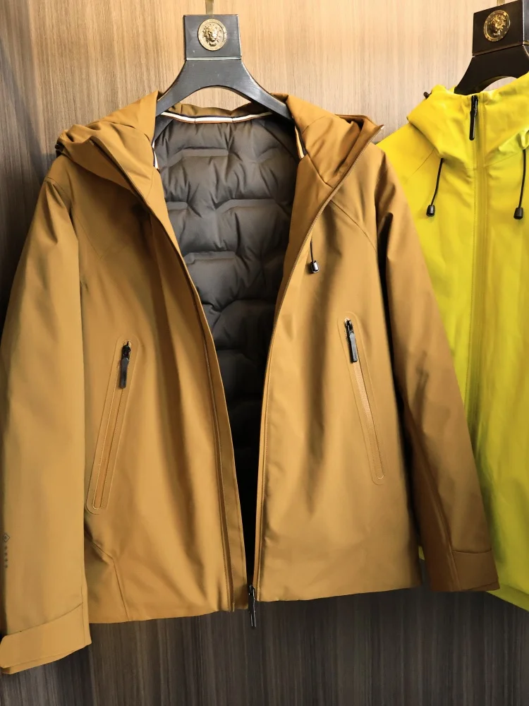 

Men's Outdoor Waterproof down Jaet Hooded Sl Heat Preservation High Quali Polyester Fiber Faion Urban Sle