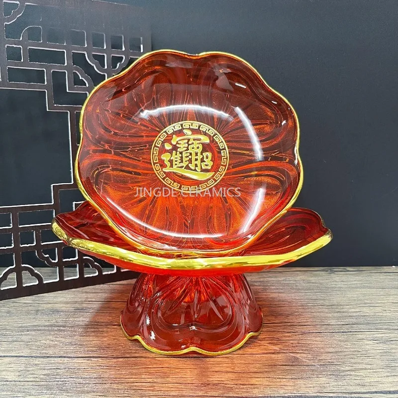 Buddha Offering Plate Temple Plastic Fruit Tray Plastic Wealth Tray Household Daily Necessities Chinese Style Plastic Nut Plate