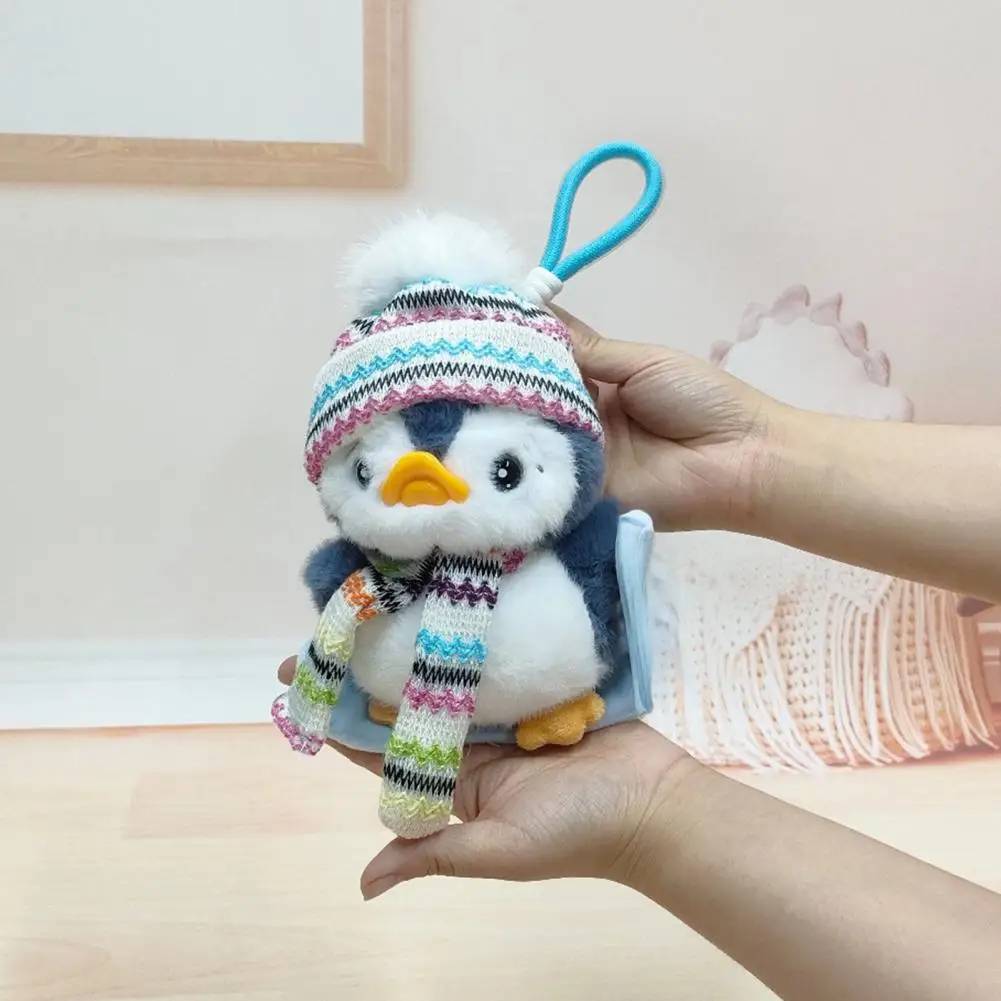 Adorable Penguin Keyring Mini Penguin Plush Keychain Soft Stuffed Pendant Cute Hanging Ornament for Bags Phones Cars for Kids