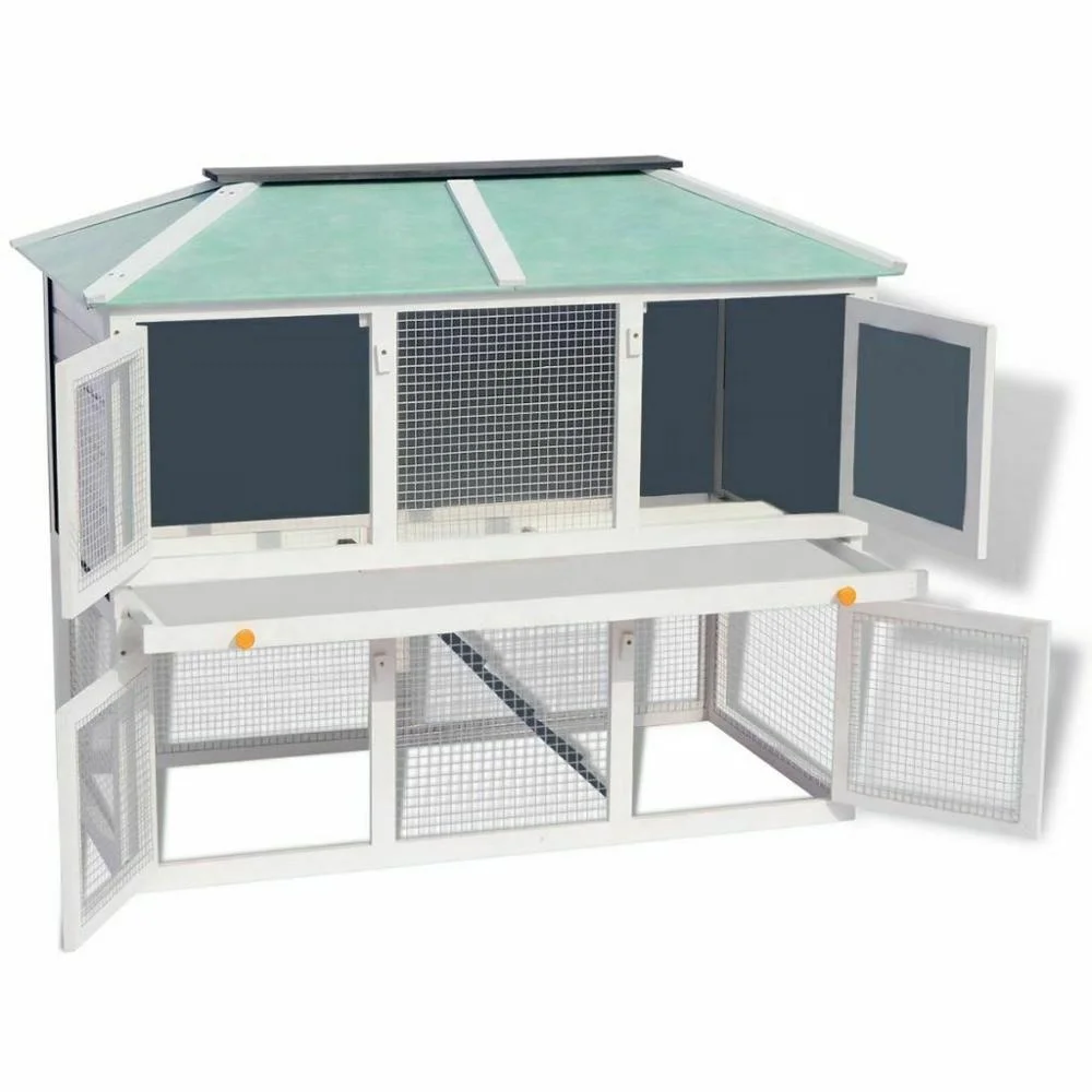 Rabbit Cage Anti-spray Urine Luxury Double-layer Drawer Rabbit Nest Solid Wood Pigeon Cage Villa King Size Room Outdoor