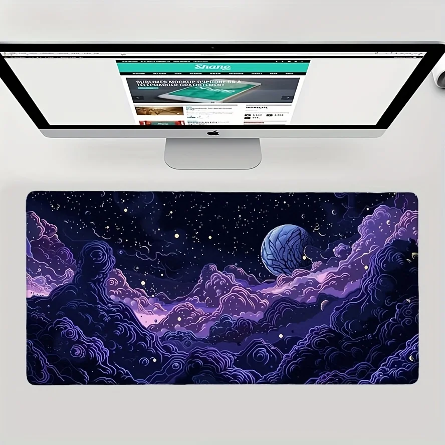 Starry Sky Universe Gaming Mouse Pad Large Non-Slip Rubber Desk Mat for Office