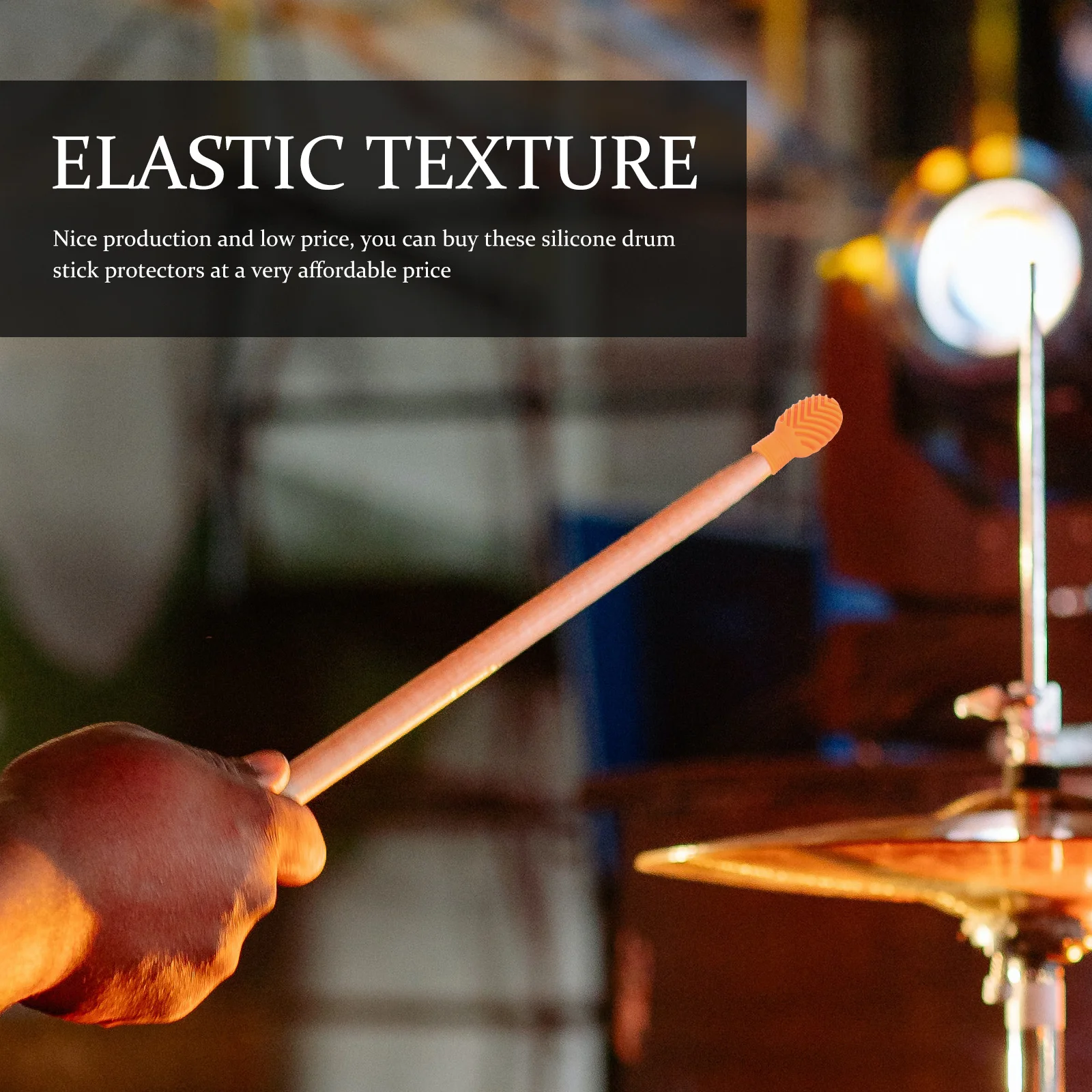 

2Pcs Silicone Drumstick Caps Durable Protective Sleeve Elastic Drum Stick Cover for Practice Silent Mute Drum Stick Caps