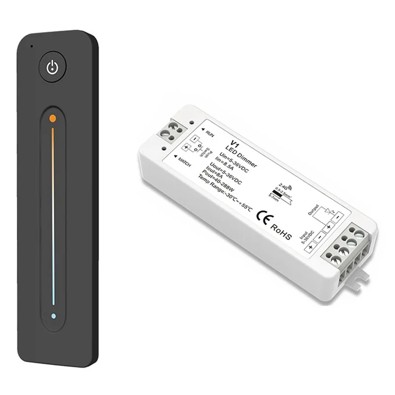 ABGN 4X LED Dimmer 12V 5V 24V 36V 8A PWM Draadloze RF Schakelaar Met 2.4G Helderheid aanpassing Contact Afstandsbediening