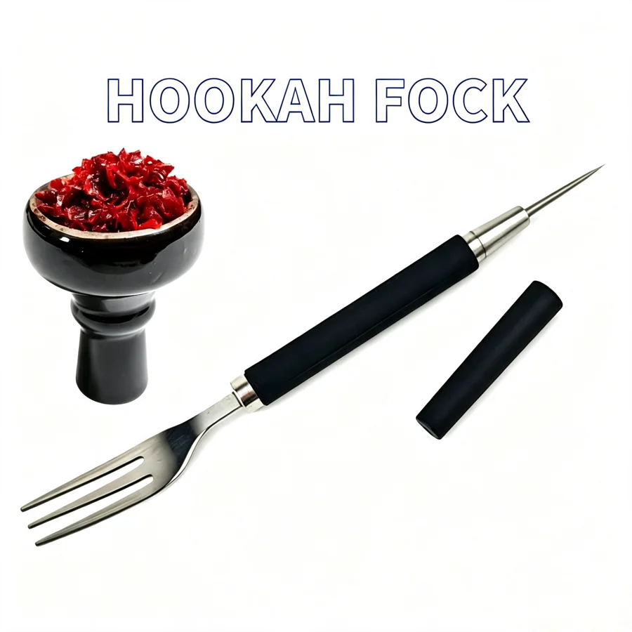 Stainless Steel Hookah Fork With Needle Shisha Aluminum Foil Hole Punch Tool Narguile Chicha Smoking Tobacco Accessories