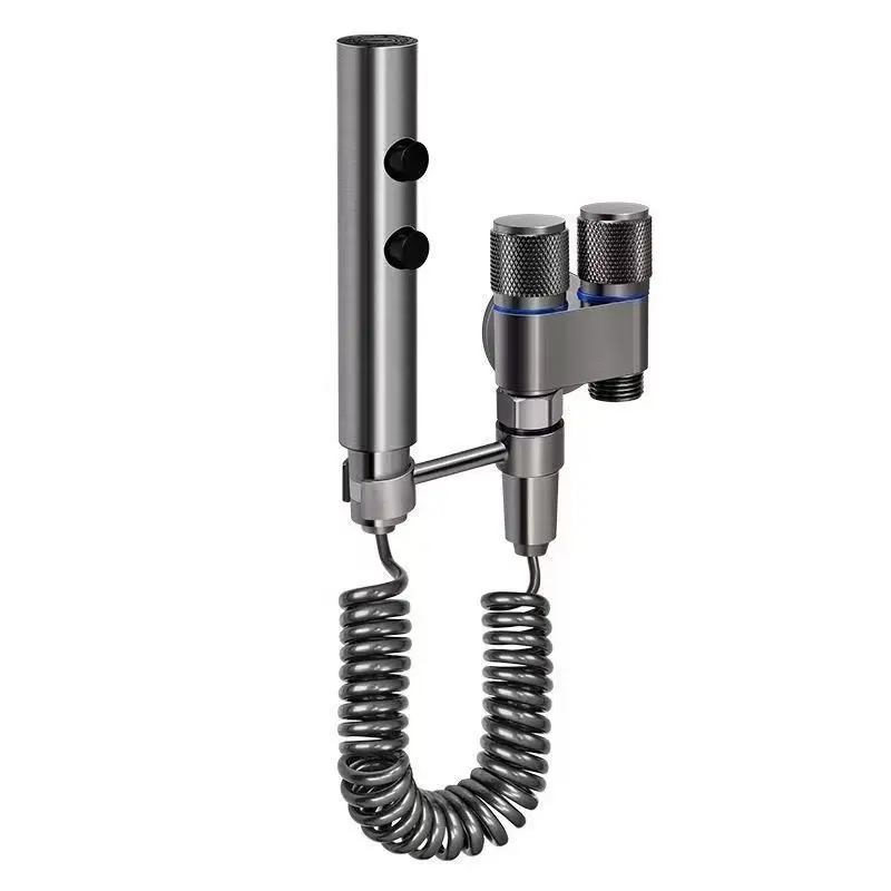 

Stainless Steel Bathroom Cold Water Cleaning Bidet Toilet Sprayer Portable Bidet Handheld Flusher Set Double Outlet Angle Valve