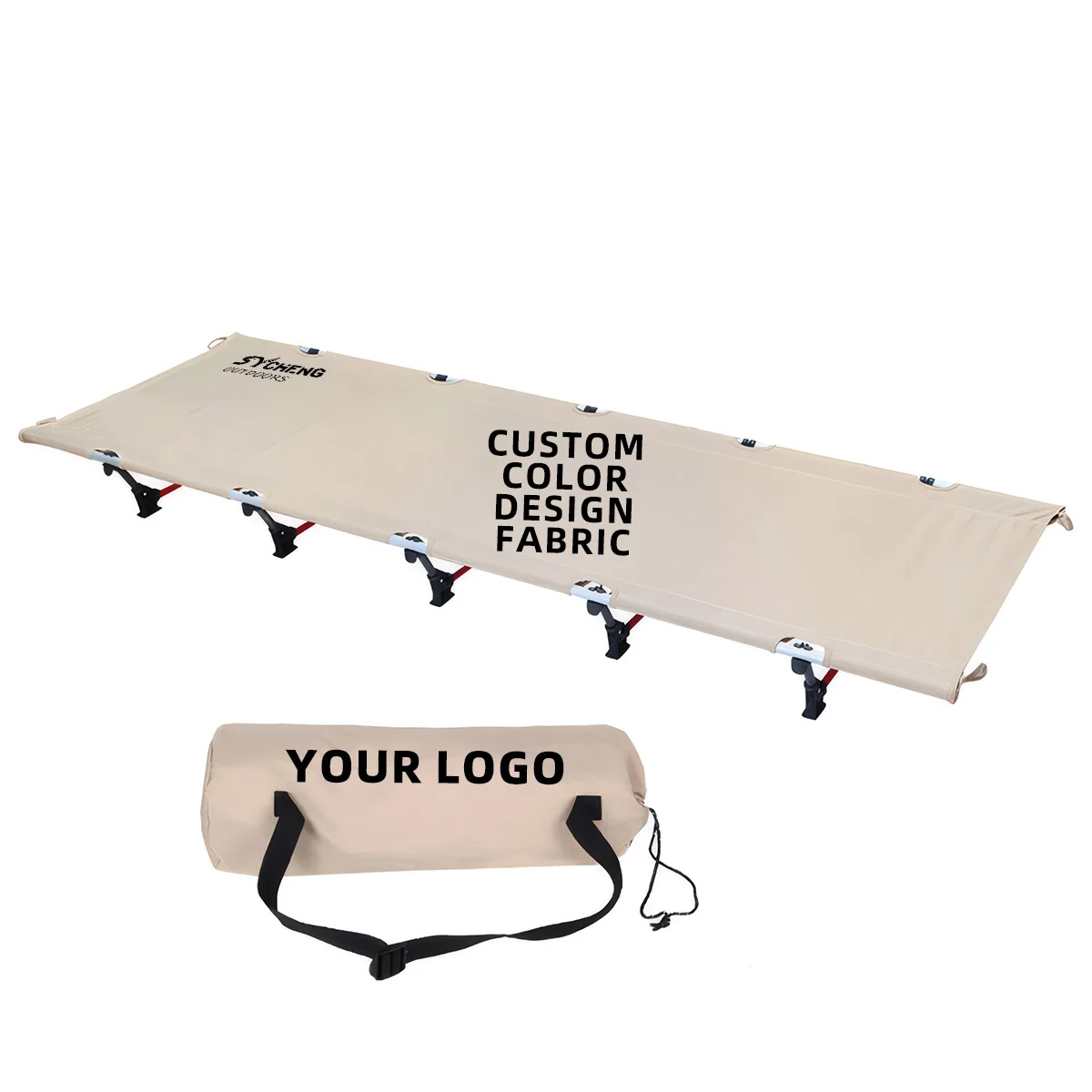 lit-de-camping-pliable-portable-en-alliage-d'aluminium-moderne-leger-et-personnalise-pour-l'exterieur