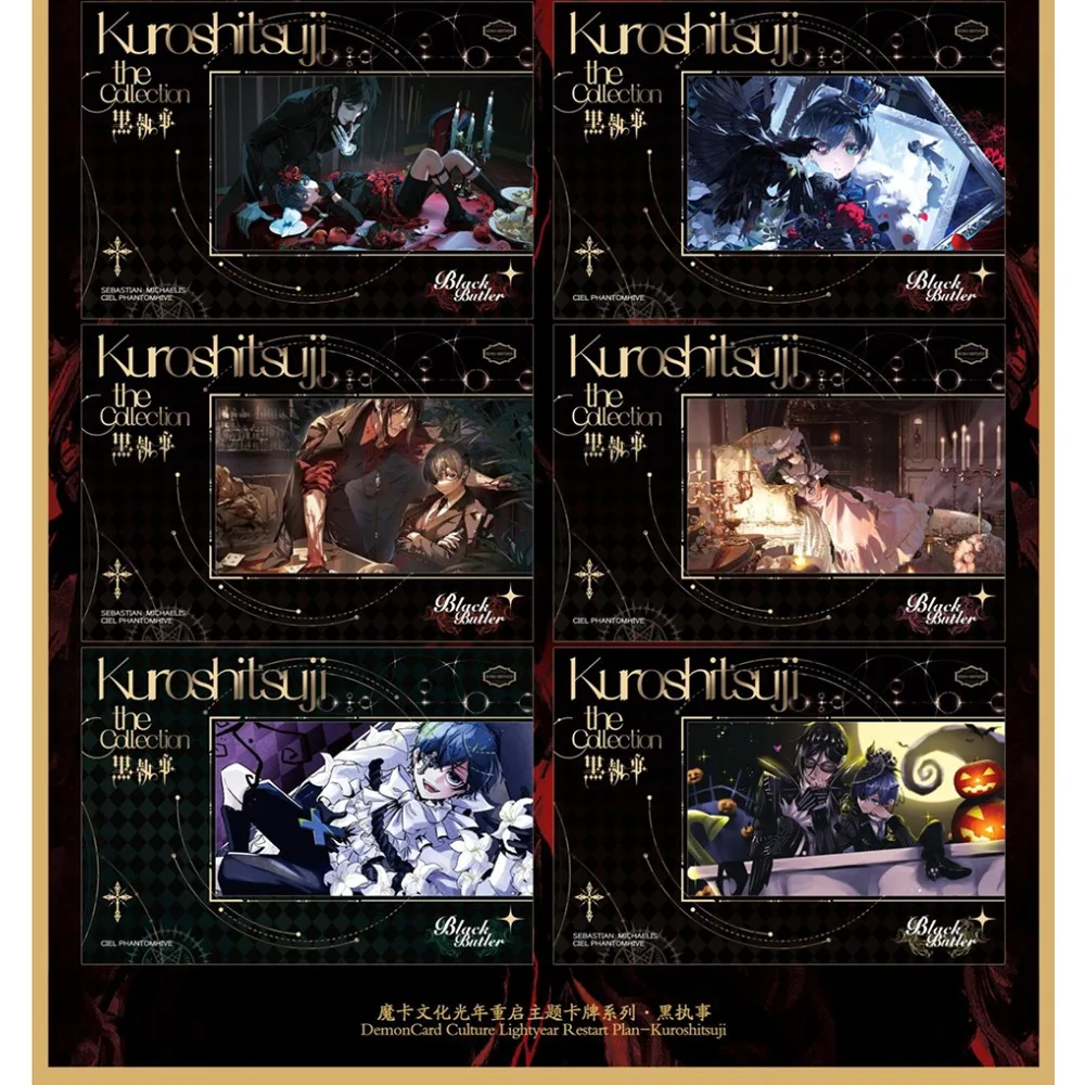 Black Butler Exquisite Fashion Character Collection Cards Anime Classic IP Exclusive Poster Cards Adolescent Favorite Fine Gift