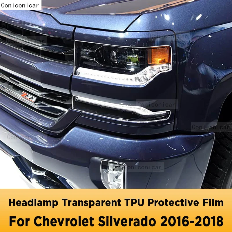 

Для Chevrolet Silverado 2016-2018 автомобильная внешняя фара против царапин передняя лампа прозрачная защитная пленка аксессуары