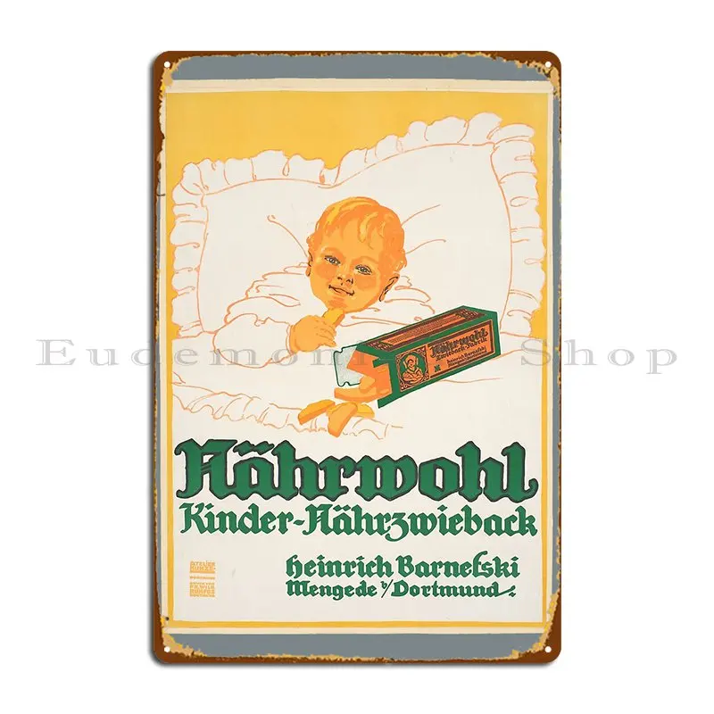 N%C3%A4hrwohl Kinder N%C3%A4hrzwieback Heinrich Barnefski C 1910 C 1915 Metal Sign Cinema Funny Iron Funny Tin Sign Poster