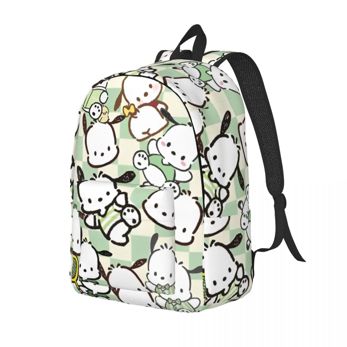 MINISO Pochacco Backpack Cartoon Dog Custom Male Polyester Trekking Backpacks Soft Leisure High School Bags Rucksack