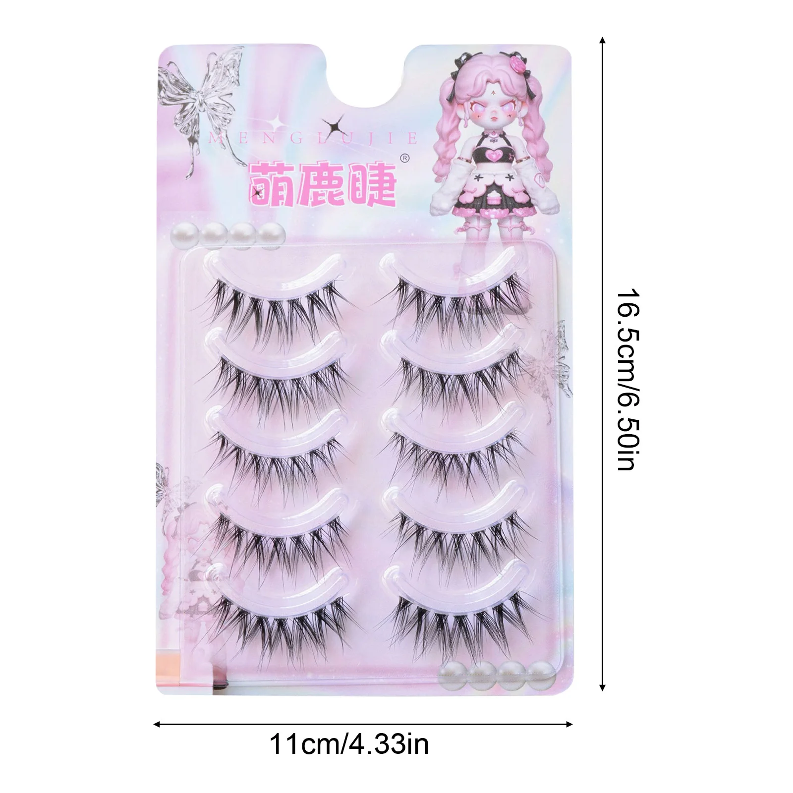 Little Devil Manga False Eyelashes full strips Transparent Band natural lashes For Natural Volume And Dramatic Look