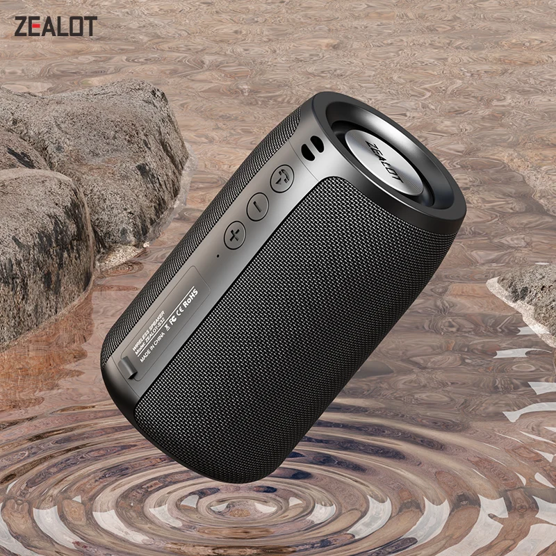 ZEALOT-S32 Wireless Bluetooth Speaker Mini Portable HIFI Subwoofer Speaker with fm Radio Column Support TF, TWS, USB Flash Drive