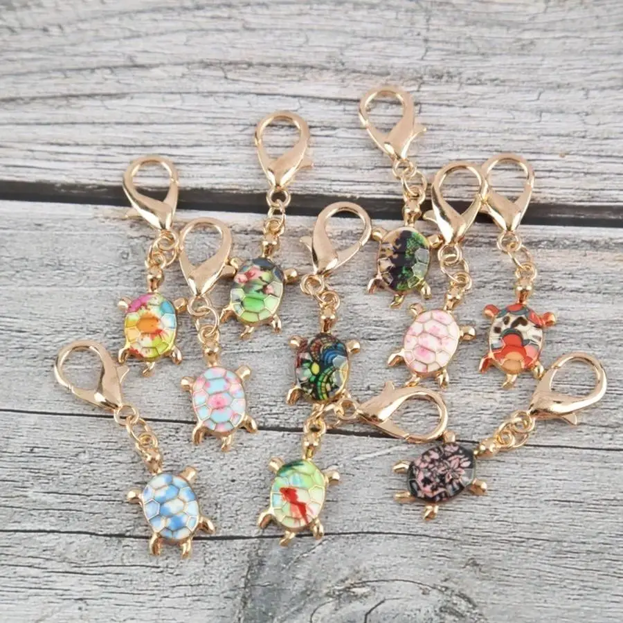 1/5/10/20/50/100pcs Gift for Her/Him s Fun Enamel Craft Turtle Keychain Set with Team Motivational Greeting Cards Positive Suppo