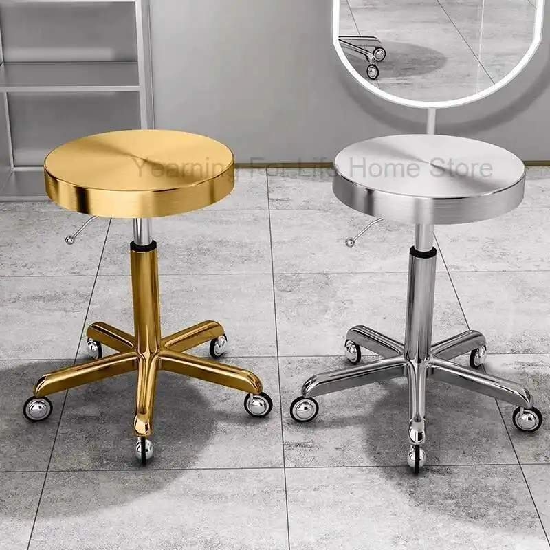 Height Adjustable Stool Professional Hairdressing Accessories Furniture Cosmetic Chair Iron Sillas Beauty Salon Equipment