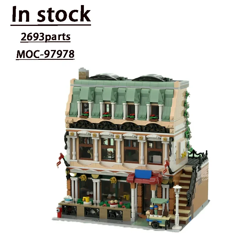 

10297 Classic City Hotel Street View Compatible MOC-97978 New Art Cafe Building Block Model 2693 Parts Kids Birthday Toy Gift