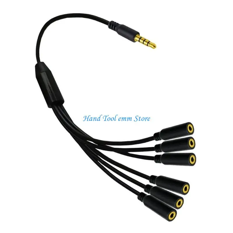 H37F 3.5Mm Splitter 2 3 4 5 6 Way Stereo Sound Adapter for Headphones Speakers