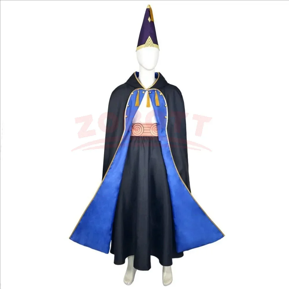 Anime Witch Hat Atelier Character Qifrey Cosplay Costume Magician Robe Cloak Belt With Pointed Hat Complete Suit For Masquerade view 6