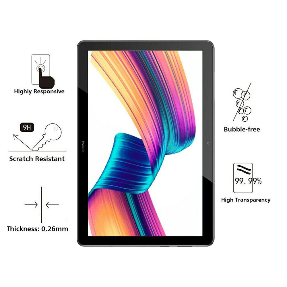 For Huawei Matepad T10 9.7 /T10S 10.1 Anti-Scratch HD Clear Tempered Glass Film Explosion-Proof Screen Protector Cover