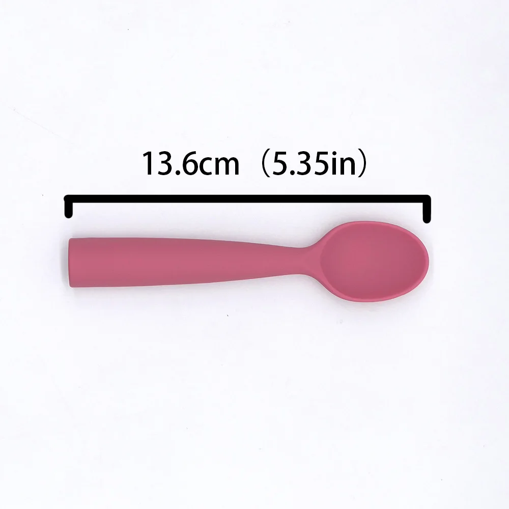 Silikonlöffel mit Personalisierung, Individueller Name, Weiches Silikonmaterial, Geeignet für Babys zum Üben des Essens – Detail 8