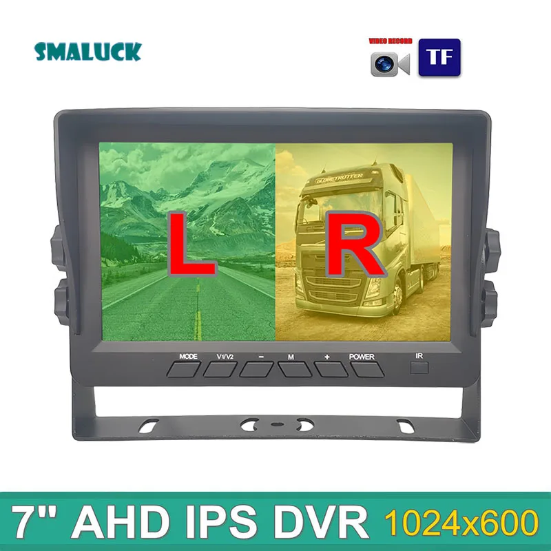 

SMALUCK 7-дюймовый AHD IPS 2CH автомобильный монитор заднего вида Поддержка 720P 1080P AHD CVBS камера видеозаписи Diaplay 2 камеры изображение