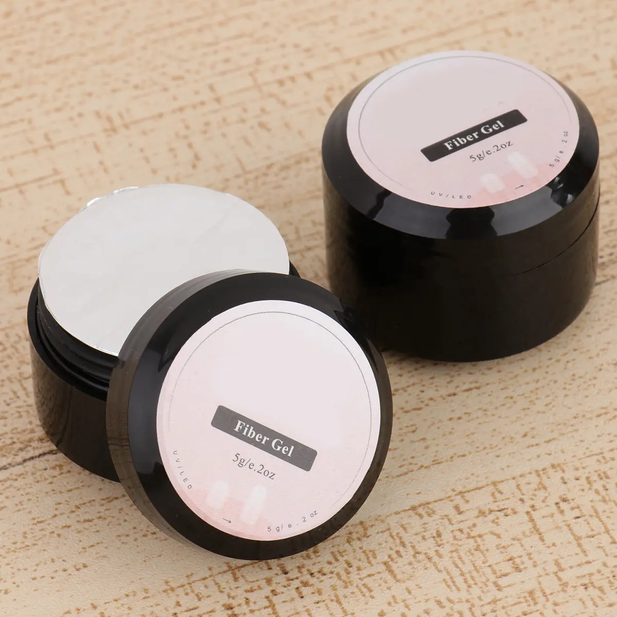 2 piezas de gel de fibra UV para reparación de uñas rotas, fortalece y extiende las puntas naturales y artificiales, transparente, removible.