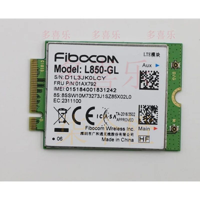 ZMZM    L850-GL 01AX792 WWAN Card+ 4G Antenna for Lenovo Thinkpad T480 A485 01YR494