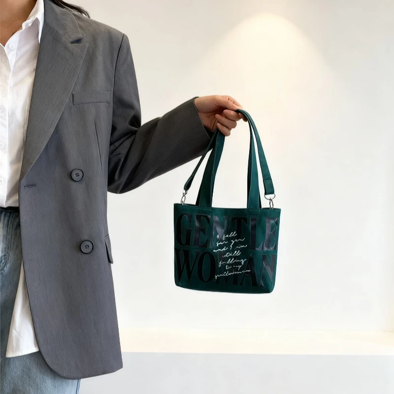 Tas Selempang Mini Bucket Genggam Modis Terbaru, Tas Selempang Santai Satu Tali, Tas Kanvas Kecil Bermotif, Tas Tangan Wanita