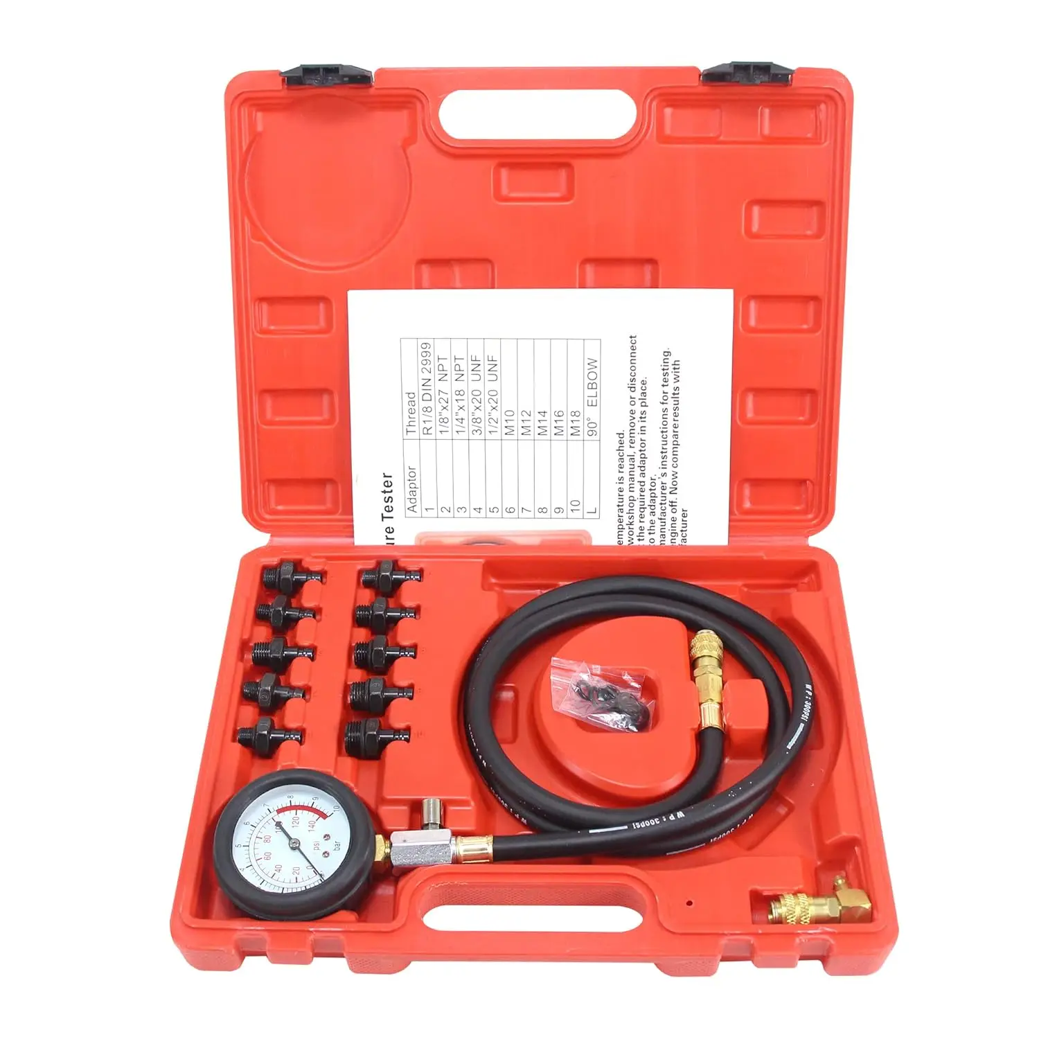 

Профессиональный автомобильный тестер давления масла 0-140PSI для диагностического теста двигателя — подходит для автомобилей, квадроциклов, грузовиков