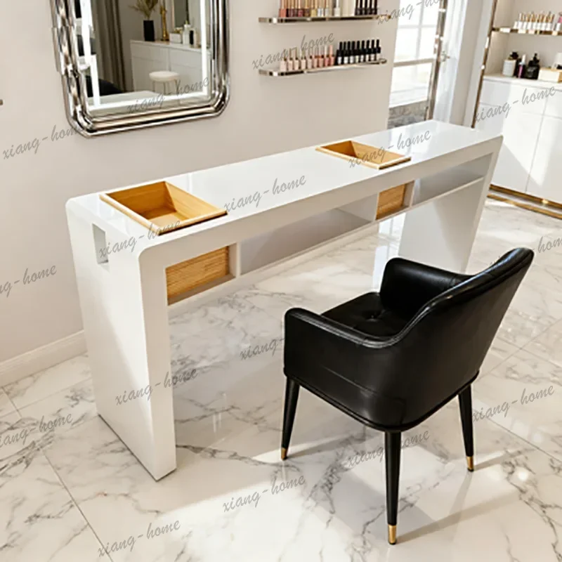 LJY Modern Minimalist Nail Desk Smooth Graceful Stylish Practical Nail Desk Exquisite Premium Table Ongle Manucure Salon Furnitu