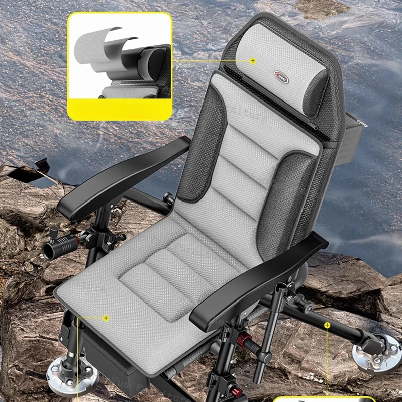 Liggend Comfort Visstoelen Opklapbaar Draagbaar All-Terrain Multifunctionele Visstoelen Beugel Banco De Pesca Entertainment