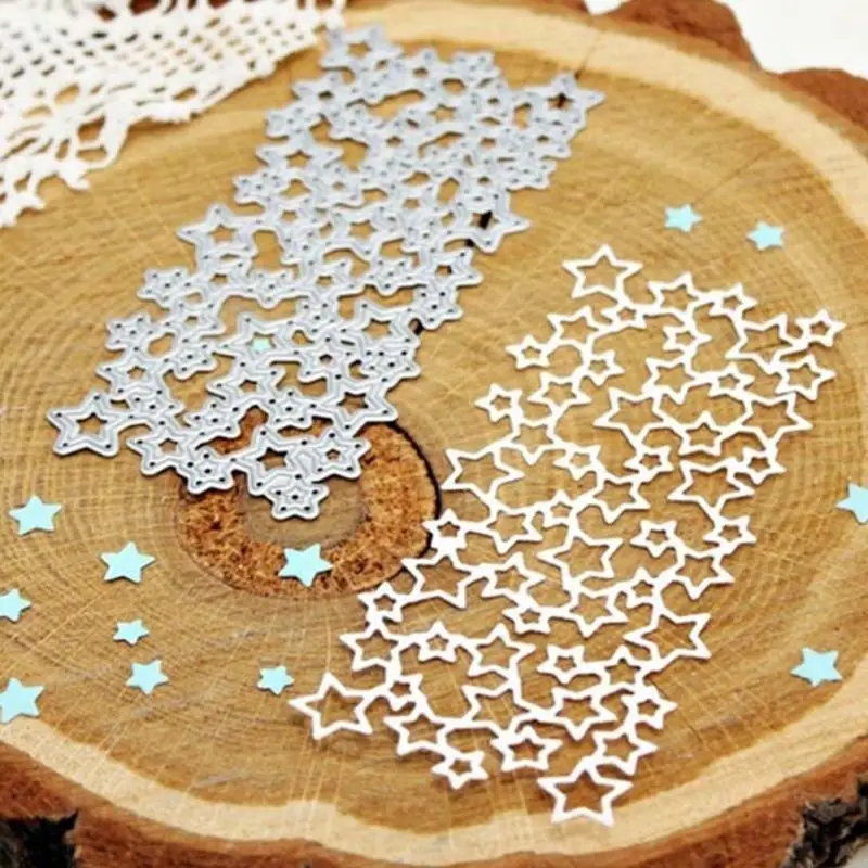 62KD Höhlte Stern Gestanzte Metall Präge Schneiden Stirbt Vorlagen Für Scrapbooking Karte, Der Journal Fotoalbum