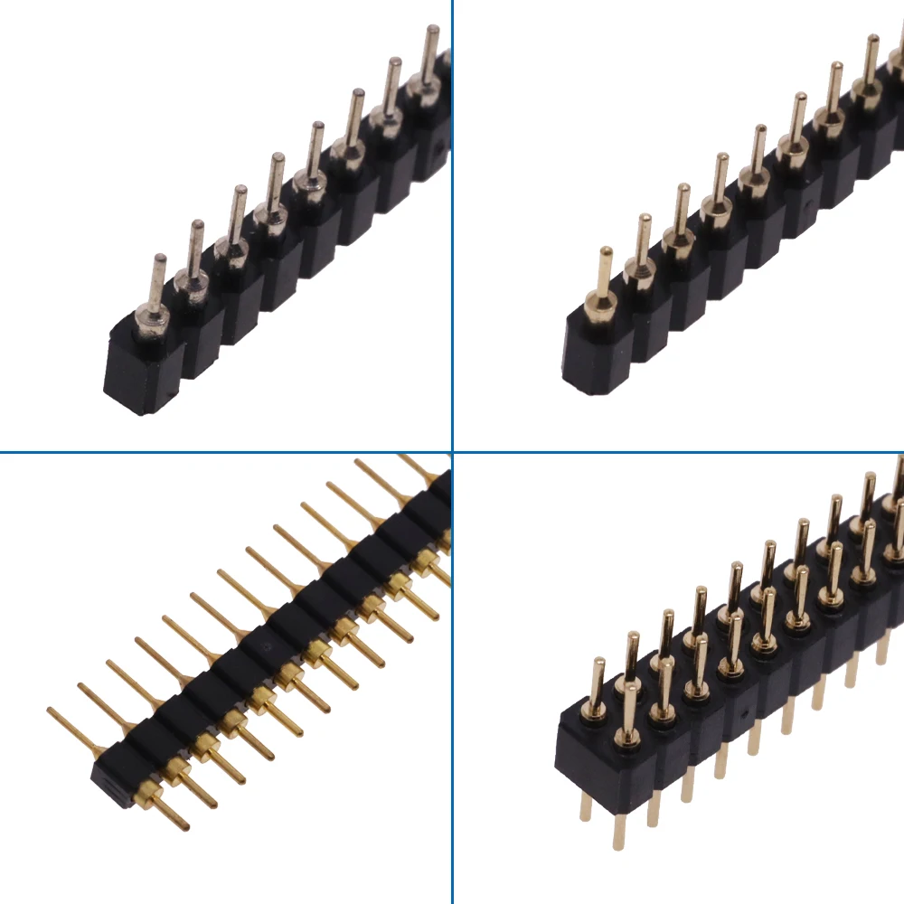 5PCS 1*40p Single Row Male Female PCB Round Pin Header Socket Connector Pinheader Gold Plated 2.0mm 2.54 mm For Arduino