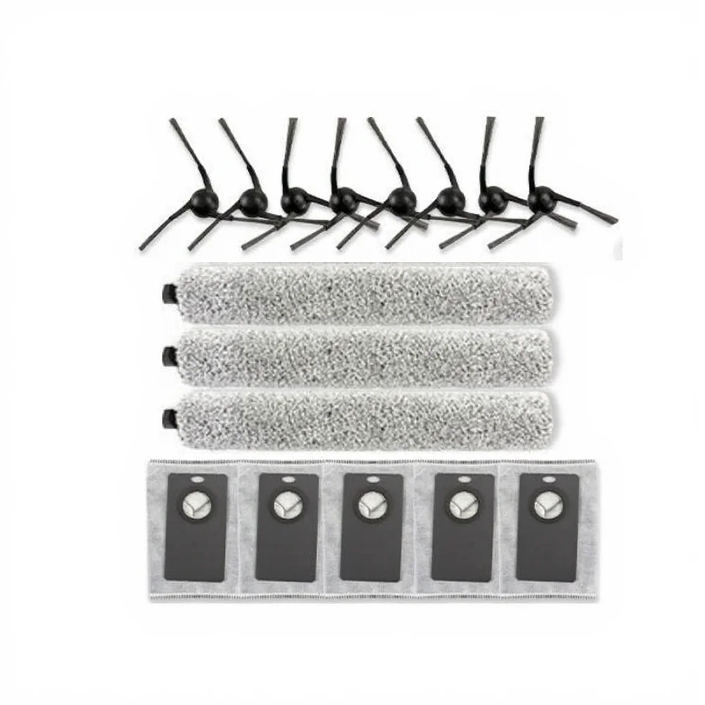 Robot Vacuum Cleaner Replacement Kit Compatible with For UWANT U300 and U300Max 3 Roller Mops 8 Side Brushes 5 Dust Bags