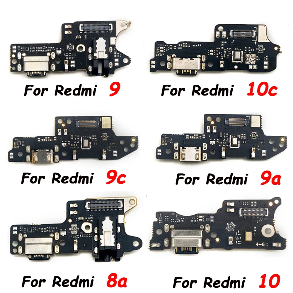 New Charging Port Flex For Redmi 10C 10 Prime 9A 9 8 8A 7 7A 6 6A 5 Plus Dock USB Charger Connector With Microphone Flex Cable