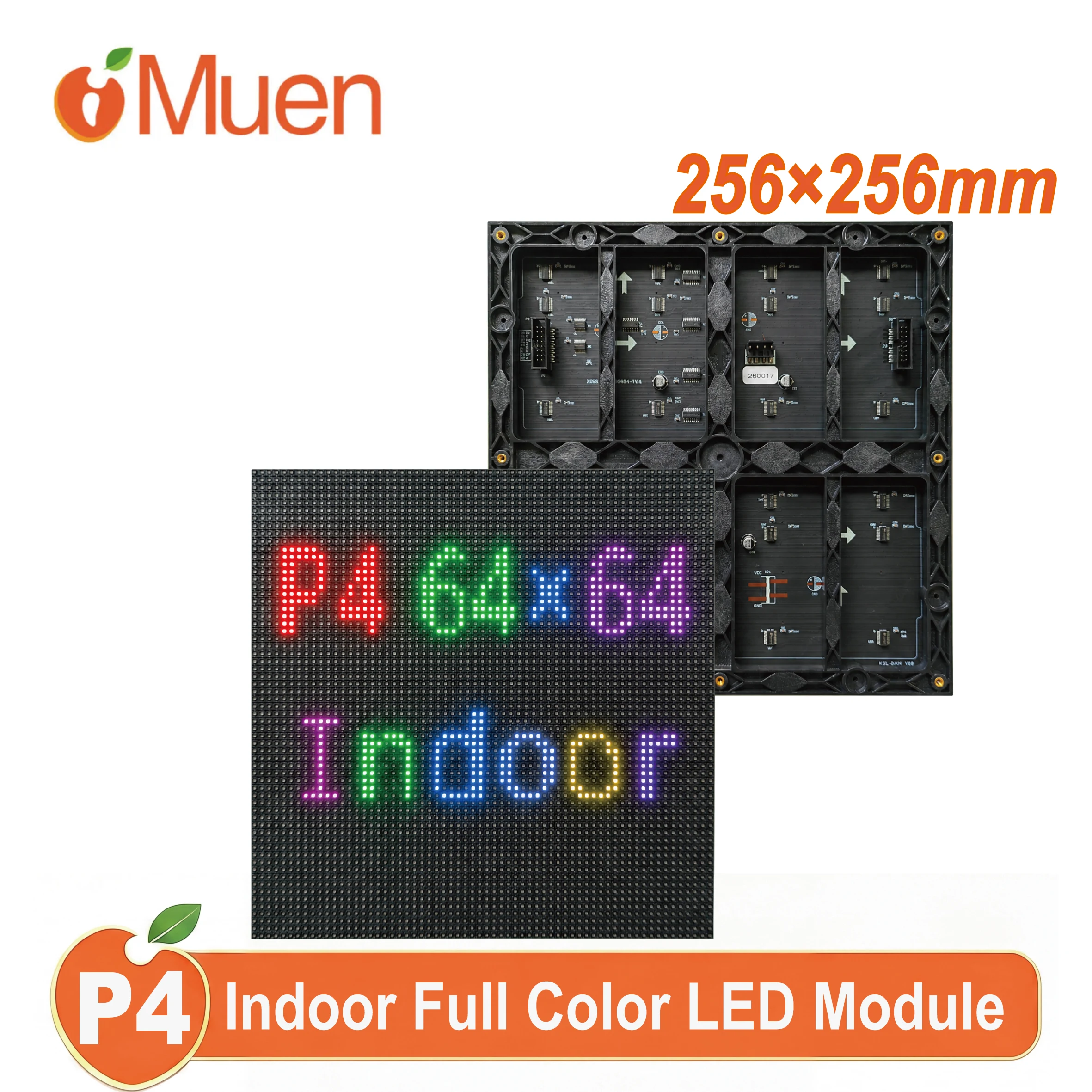 P4 LED Screen Panel Module 256×256mm 64*64 Pixels 1/32 Scan Indoor SMD Store Front Sign Full Color P4 LED Display Panel Module