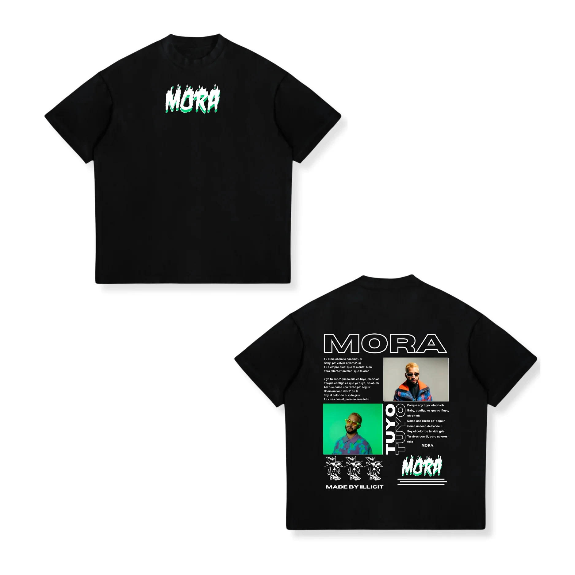 T-shirt graphique Rapper Mora Lo Mismo De Siempre pour hommes et femmes, en coton, décontracté, surdimensionné, mode hip-hop, musique pop