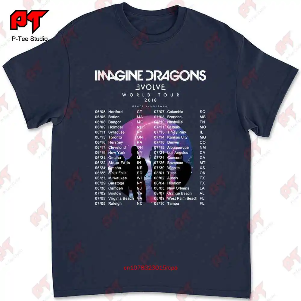 Imagine Dragons Evolve World Tour 2018 Concert T-shirt 1X3R