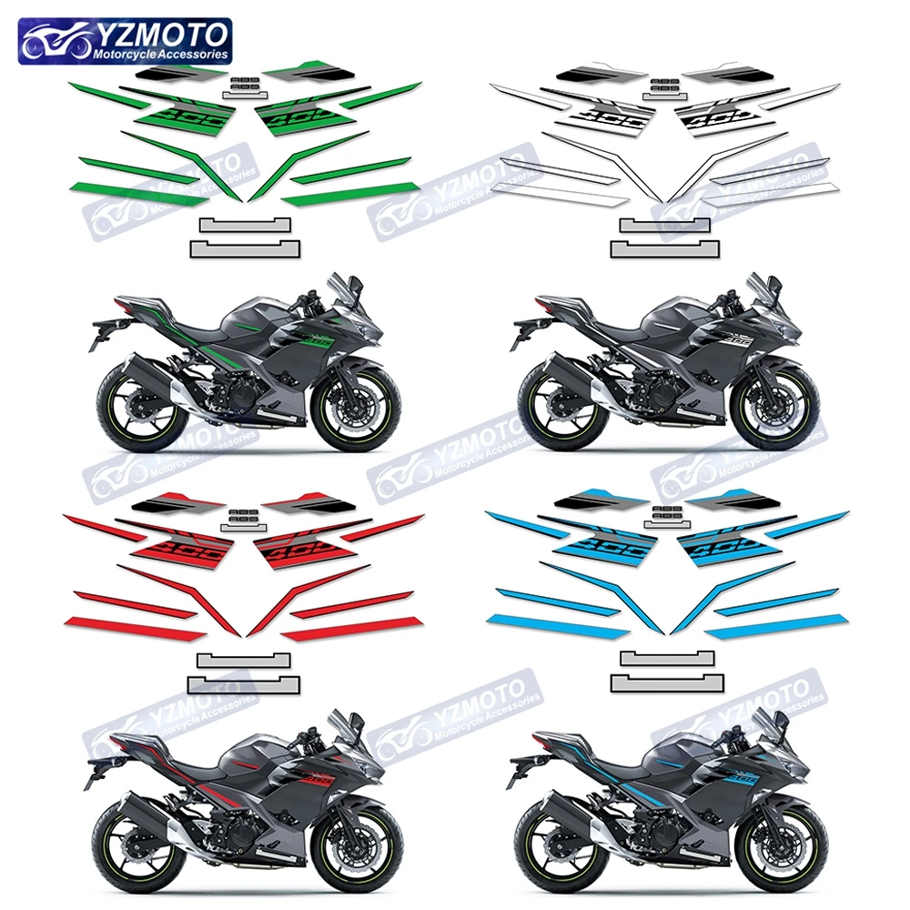 For Kawasaki NINJA400 Ninja 400 EX400 Motorcycle Stickers Fairing Sticker Body Decoration Full Car Reflective Decal Stickers Kit