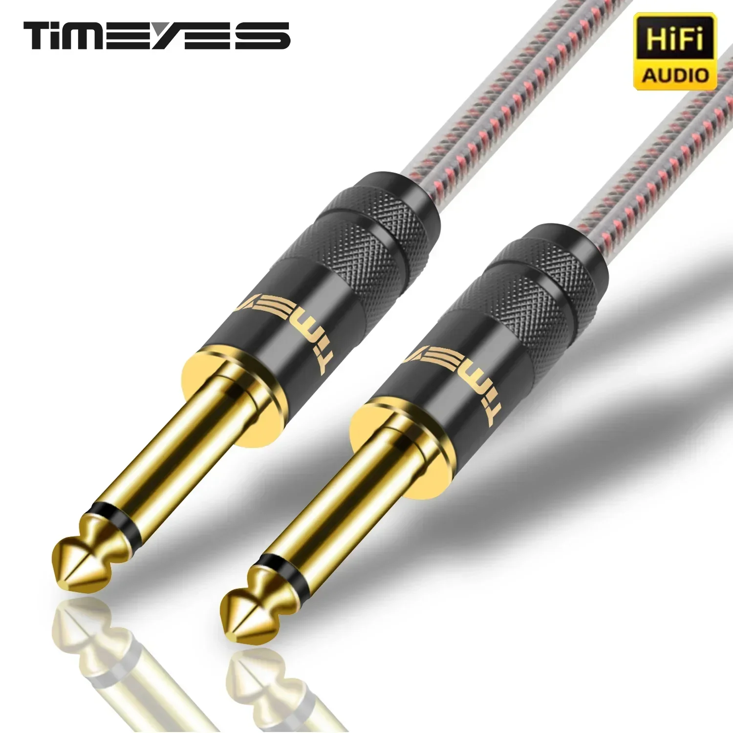 

6.35 Guitar Instrument Cable 1/4 Inch Cord 6.35mm Mono Jack TS Speaker Cable for Guitar Electronic Drum Amplifier Audio Mixer