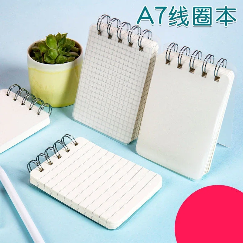 

New A7 Spiral Book Coil Notebook Lattice Line Blank Grid Paper Journal Diary Sketchbook for School Supplies Stationery Store